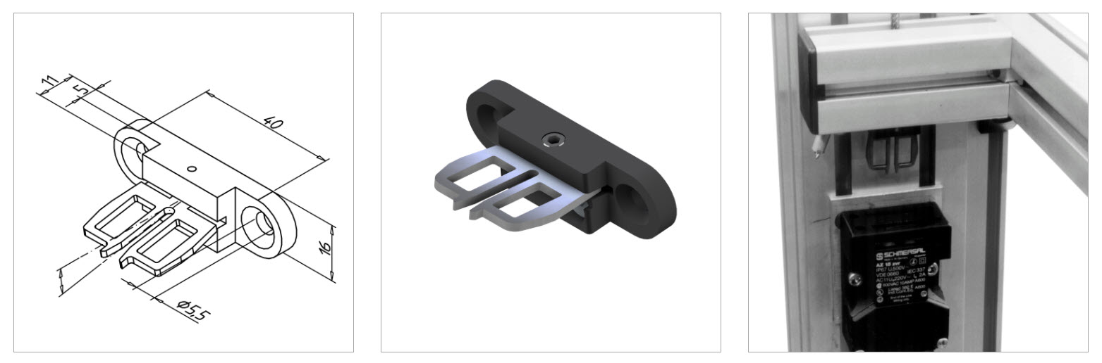 gr. actuating bracket for security switch B3 mesa